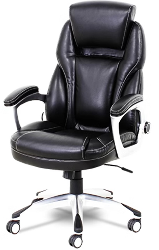 SILLA EJECUTIVA MOD. C-8950 COLOR NEGRO TAPIZ TIPO CUERO